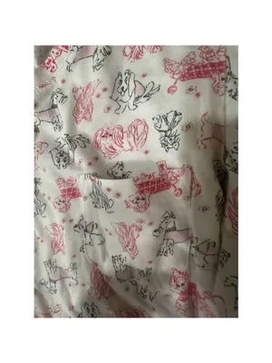 Carol Hochman Women's M Graphic Print Pajama Set White Collared Button-Up thumbnail 6