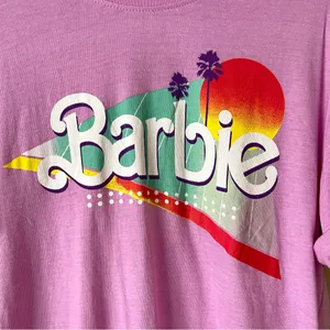 Barbie Pink Cotton Graphic T-Shirt Sz M thumbnail 2