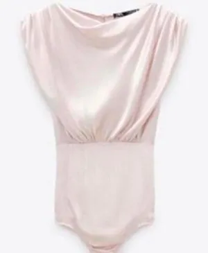 Zara blush body suit satin thumbnail 1