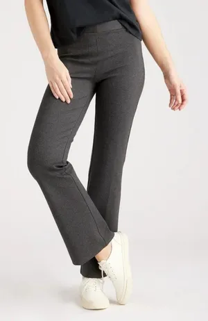 Quince Ultra Stretch Ponte Bootcut Pant Charcoal Grey Medium thumbnail 1