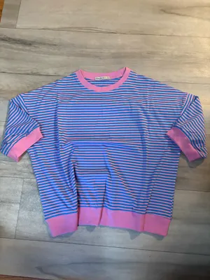 Zenana-3/4 Sleeve Striped Contrast Trim Color thumbnail 2