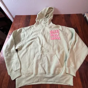 Ragwear Great Wolf Lodge Sage Green‎ Chenille Graphic Hoodie Womens Medium M thumbnail 1