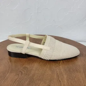 Corsina Louise Women Sandals Size 10 Cream Woven Closed Toe Slingback Mule Flats thumbnail 5