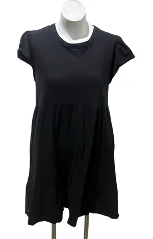 Time and Tru Dress Womens M Black Babydoll Swing Mini Empire Waist Short thumbnail 1