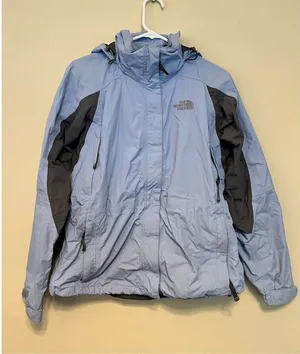 The North Face Light Blue Dark Gray Color Block Waterproof Hyvent Jacket M thumbnail 1