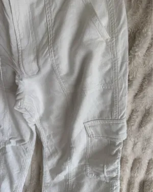Hollister White Straight Leg Cargo Pants thumbnail 5