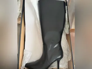 INC International Concepts Mckennaa Pointy Toe black wide calf Boots 7.5 NEW thumbnail 5