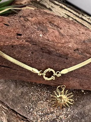 18K Gold Plate Snake Charm Holder Necklace Stainless Steel Womens Jewelry Trendy thumbnail 3