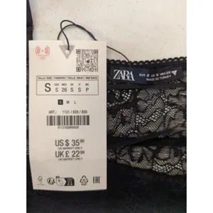 Zara Black Lace Bodysuit Women's Small Sheer Mesh Scoop Neck‎ Shell Chic NWT thumbnail 9