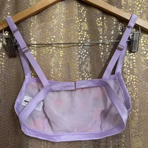 Aerie Lavender Orange Embroidered Sequin Floral Bralette Small NWOT thumbnail 2