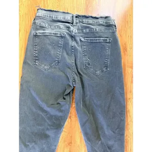 MOTHER The Double Fray Charmer Skinny Jeans Faded Black Distressed Size 28‎ thumbnail 14