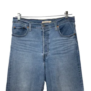 Levis Ribcage Straight Ankle Jeans Womens 32 Medium Wash Distressed Button‎ Fly thumbnail 3