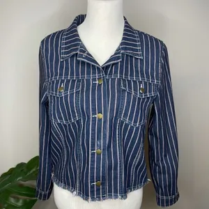 Sugar+Lips Red Striped Denim Jacket thumbnail 2
