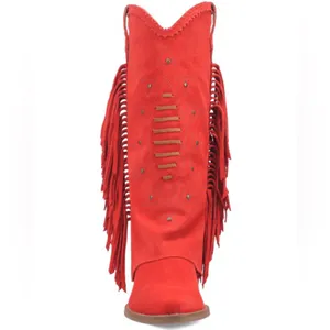 DINGO Red‎ Made In Mexico Suede Spirit Trail Boots With Fringe Size 6 thumbnail 4