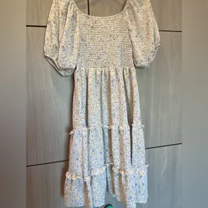 Boho Dress Feminine Floral with Smocked Bodice Medium Cottage Prairie thumbnail 5