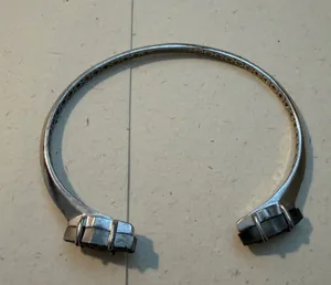 Kendra Scott Silver Open Cuff Bracelet with Dark Gray Druzy Ends thumbnail 1