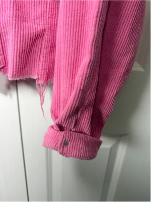 POL Pink Corduroy Raw Hem Jacket Size L EUC thumbnail 7