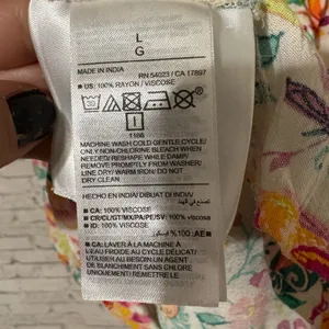 Old Navy Rainbow Floral babydoll Peasant Sleeve Blouse thumbnail 5