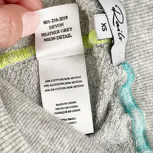 RAILS Theo Top & Devon Bottom Neon Heather Gray Sweat Set XS thumbnail 7