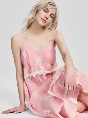 And Now This Pink Embroidered High-Low Maxi Dress Size 2X thumbnail 2