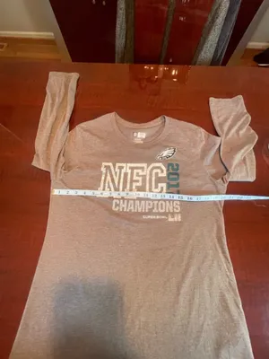 NFL Philadelphia Eagles NFC Champions Super Bowl LII Gray Long Sleeve Top Womens XL thumbnail 4