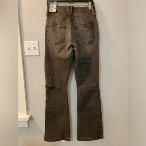 People Vector Moto Mid Rise Flare Jeans SZ 27 Stonewashed Black thumbnail 4