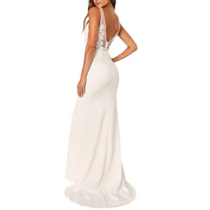 NWT Lulus Precious Promise White Satin Embroidered Lace Mermaid Maxi Dress Sz XS thumbnail 4