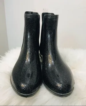 INC Women’s Raelynn Rain Black Glitter rain Boots sz 6 thumbnail 4