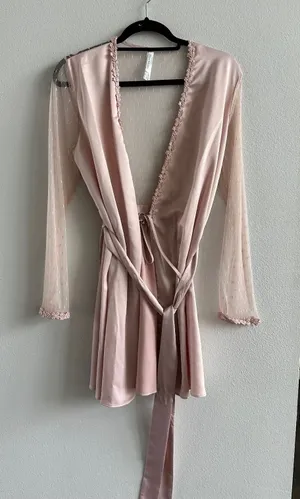 FLORA NIKROOZ Lace Trim Robe thumbnail 1