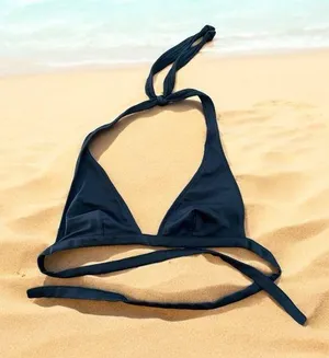 Authentic Dior halter tie back bikini top perforated logos thumbnail 1