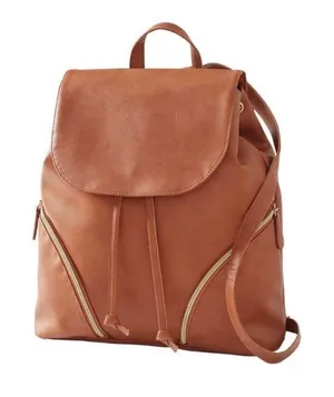 NWOT Brown Faux Leather Backpack OS thumbnail 1