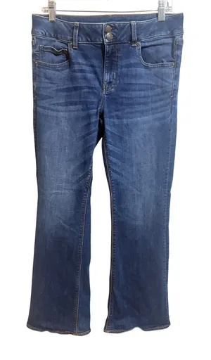 American Eagle Artist‎ Flare Jeans Womens 12 Blue Excellent Super Stretch Denim thumbnail 1