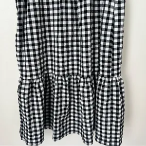 Maeve by Anthropologie Black White Gingham Ruffle Dress Size XS thumbnail 3