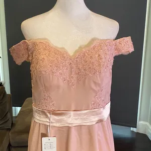 Women’s Full Length Off the Shoulder Party Formal Dress Small Train Size 10 NWT thumbnail 2