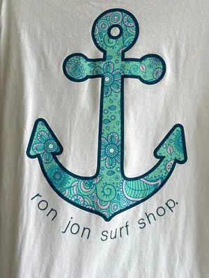 Ron Jon Surf Shop Anchor Myrtle Beach Long Sleeve T-Shirt, White/Blue, Small thumbnail 15