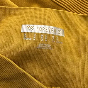 Forever 21 Womens Medium Mustard Yellow Ribbed High-Waist Leggings Chartreuse thumbnail 7