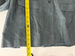 Ann Taylor Vintage Blue Classic Blazer and Skirt Suit Linen Cotton Blend 8/10 thumbnail 11