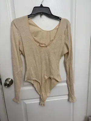 Aerie Long Sleeve Cross Back Bodysuit Size: XL thumbnail 4