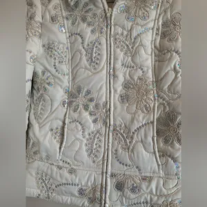 Montanaco NWOT Jacket Coat Sparkling Western Style Women Size Small Cream thumbnail 2