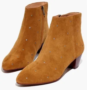 MADEWELL The Bea Boot in Embroidered Suede thumbnail 1