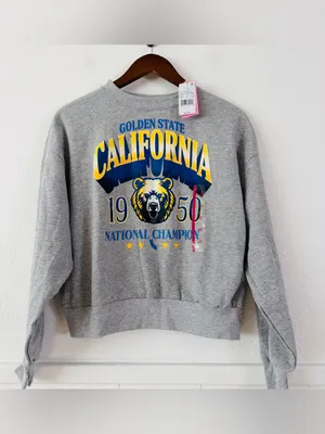 ModernLux Golden State California Bear Graphic Sweatshirt Gray XXS NWT thumbnail 2