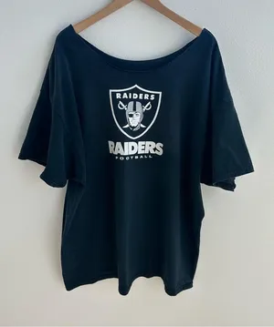 Raiders NFL football off-the-shoulder tee thumbnail 1