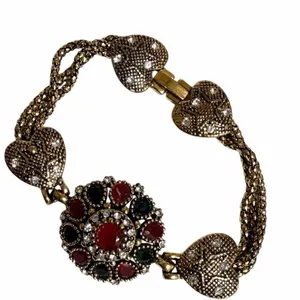 Antiqued Gold Tone Multi Strand Bracelet thumbnail 1