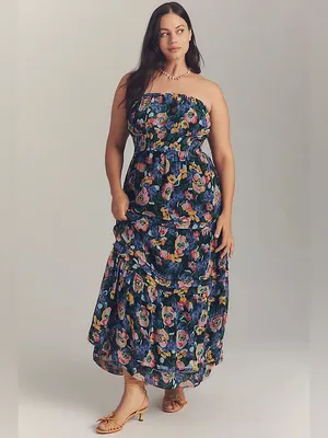 By Anthropologie The Somerset Strapless Maxi Dress floral gown colorful wedding thumbnail 8