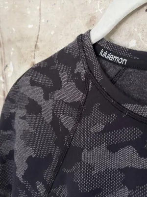Lululemon Runderful Long Sleeve, Heritage Camo Jacquard Black Lunar Rock thumbnail 3