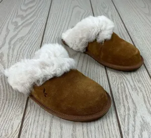 Koolaburra by UGG Milo Scuff Furry Slide on Slipper Shoe US6 Chestnut $60 thumbnail 1