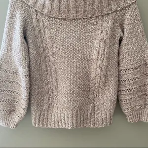 Anthropologie Sleeping On Snow By Off Shoulder Sweater Pink Sz Small thumbnail 3
