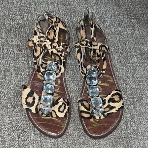Sam Edelman animal print bejeweled sandals thumbnail 2