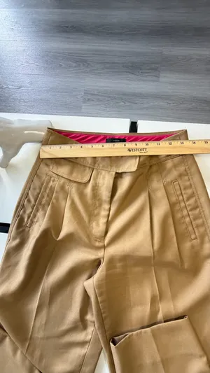 J.Crew Pleated High-Rise Khaki Crop Pants Pink Trim Size 4 Style AJ438 thumbnail 10