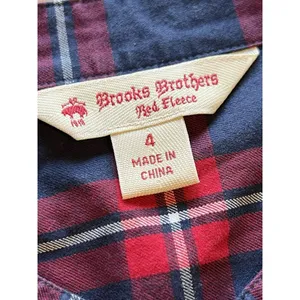Brooks Brothers Red Fleece Button-down Shirt Women's Size 4 Red Plaid Ruffle‎ thumbnail 3